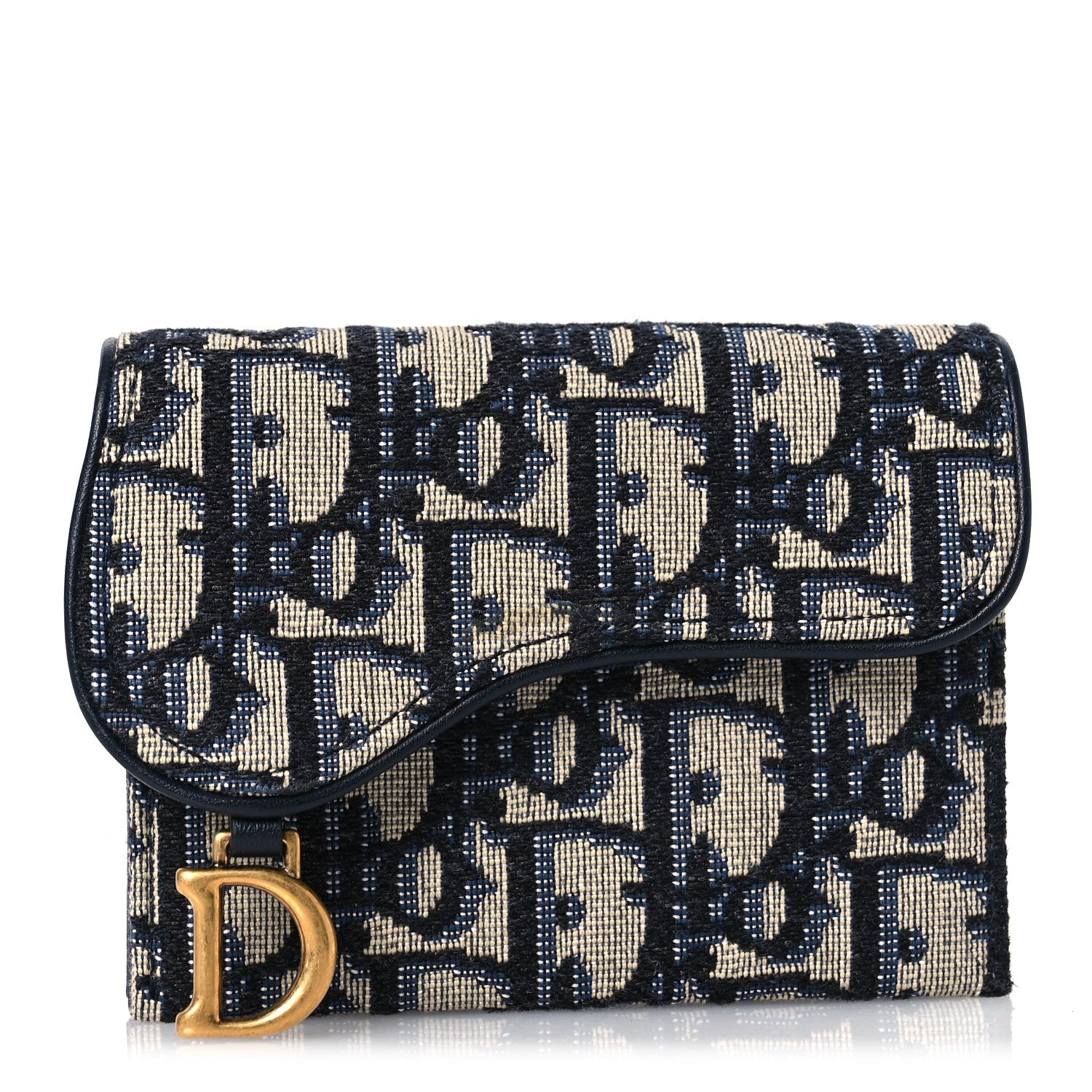 Christian Dior Oblique Saddle 5-Gusset Card Holder Blue 1 of 11