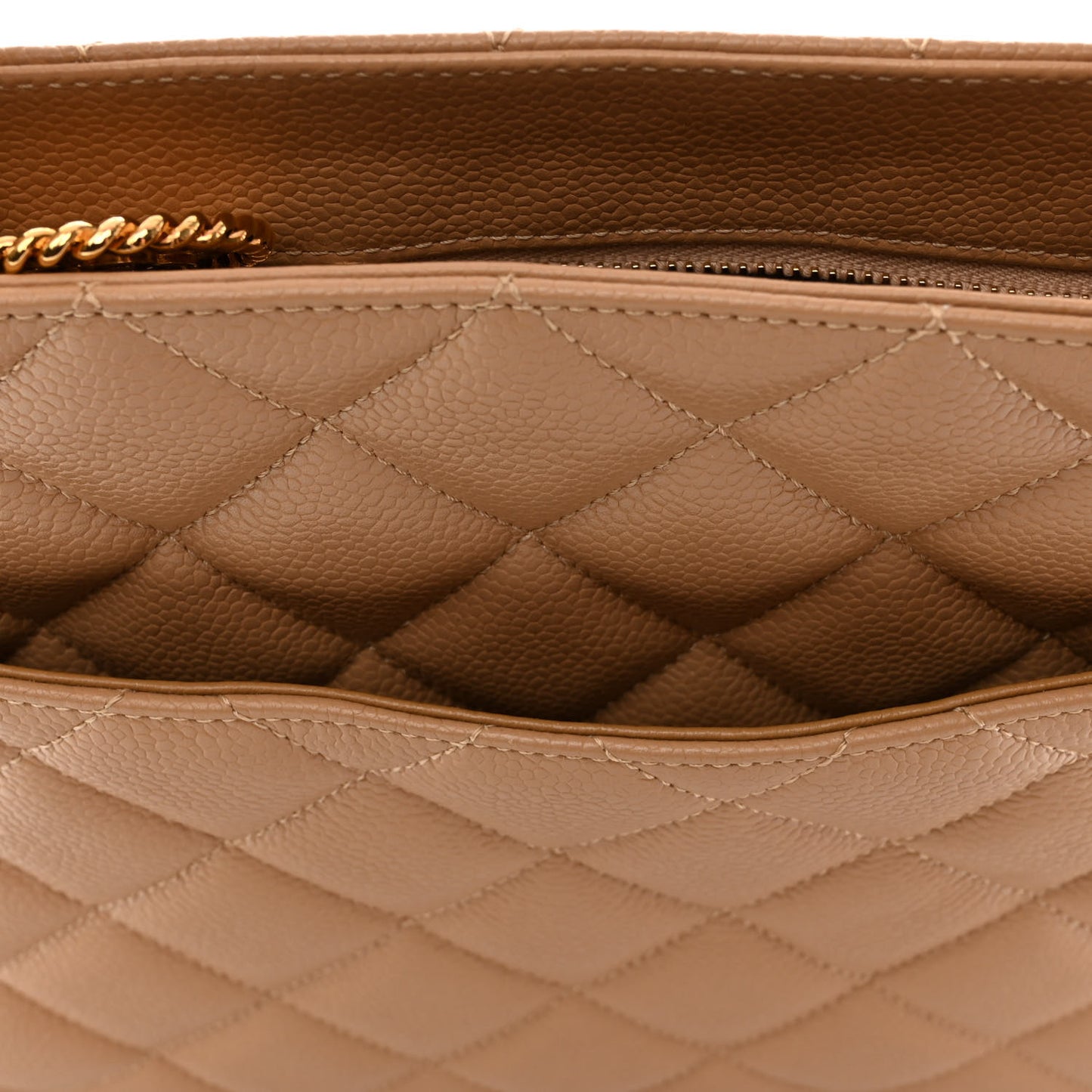 Caviar Quilted Medallion Tote Beige