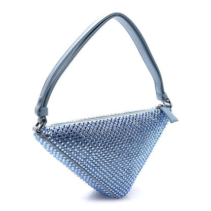 Prada Satin Crystal Triangle Pouch Celeste 3 of 9