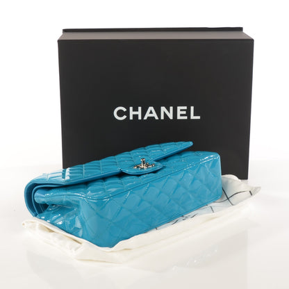 Chanel Patent Calfskin Quilted Medium Double Flap Turquoise 4 of 8