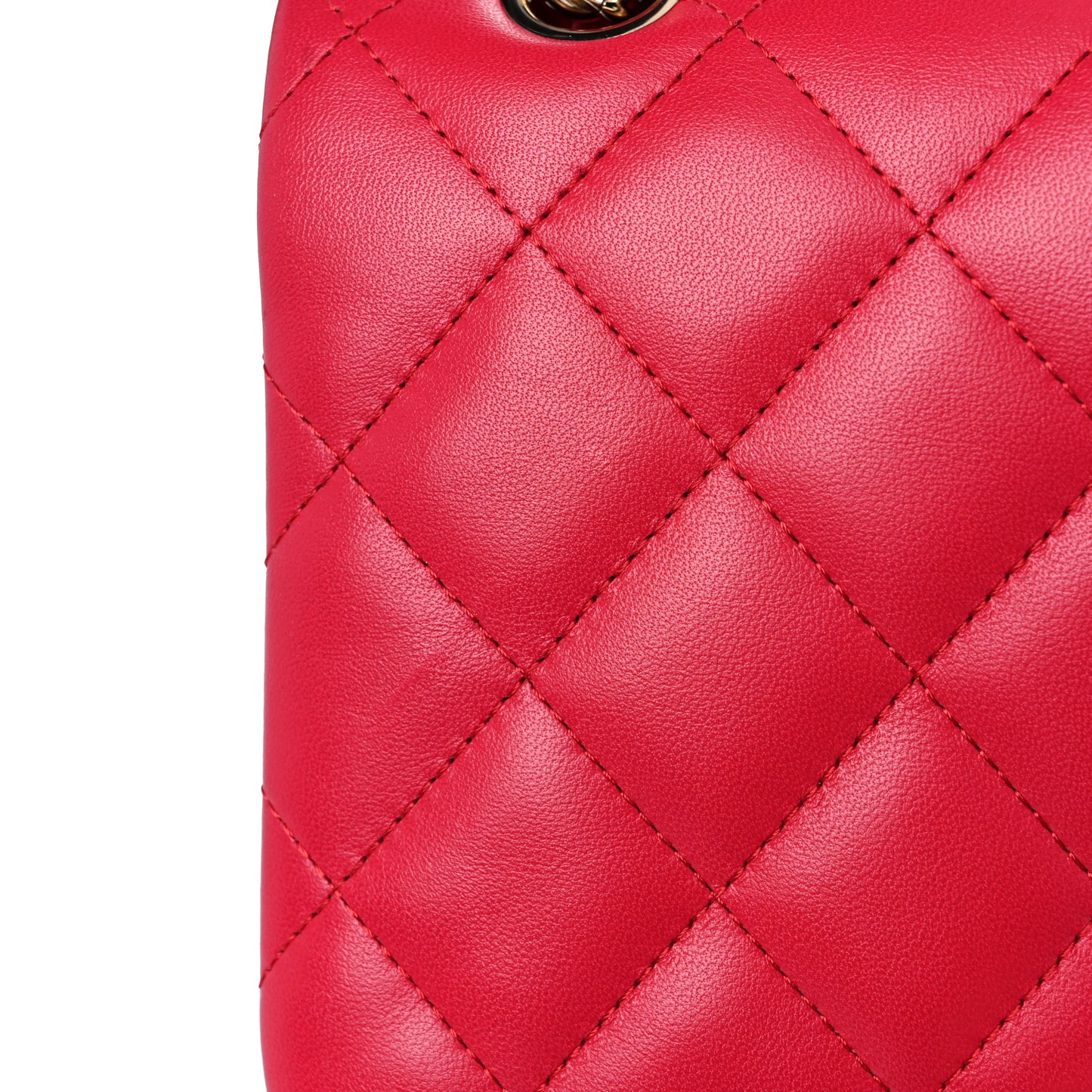 Lambskin Quilted Jumbo Double Flap Red