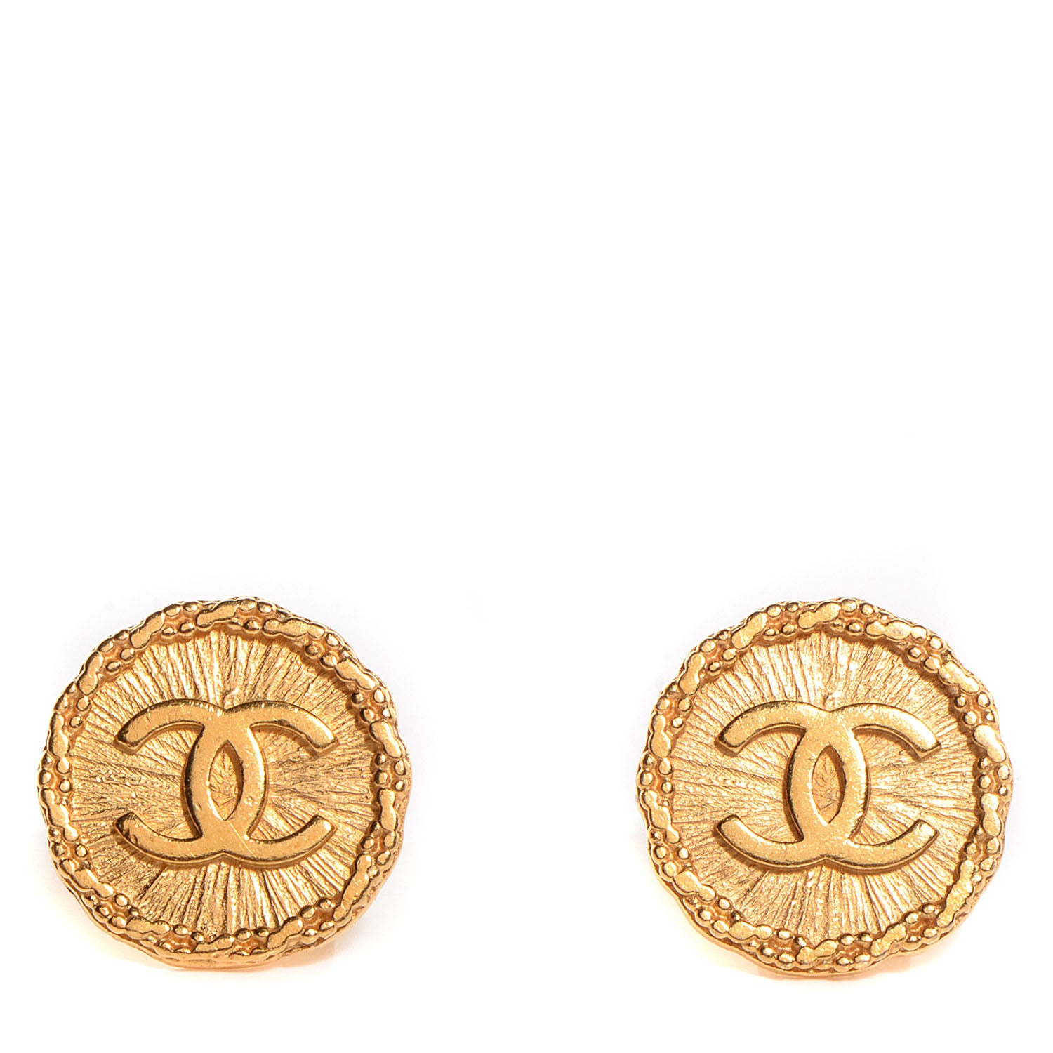 Chanel CC Starburst Clip On Earrings Gold 1 of 4
