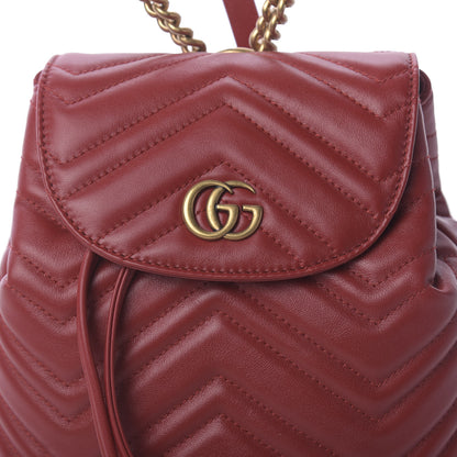 Gucci Calfskin Matelasse GG Marmont Flap Backpack Hibiscus Red 9 of 10