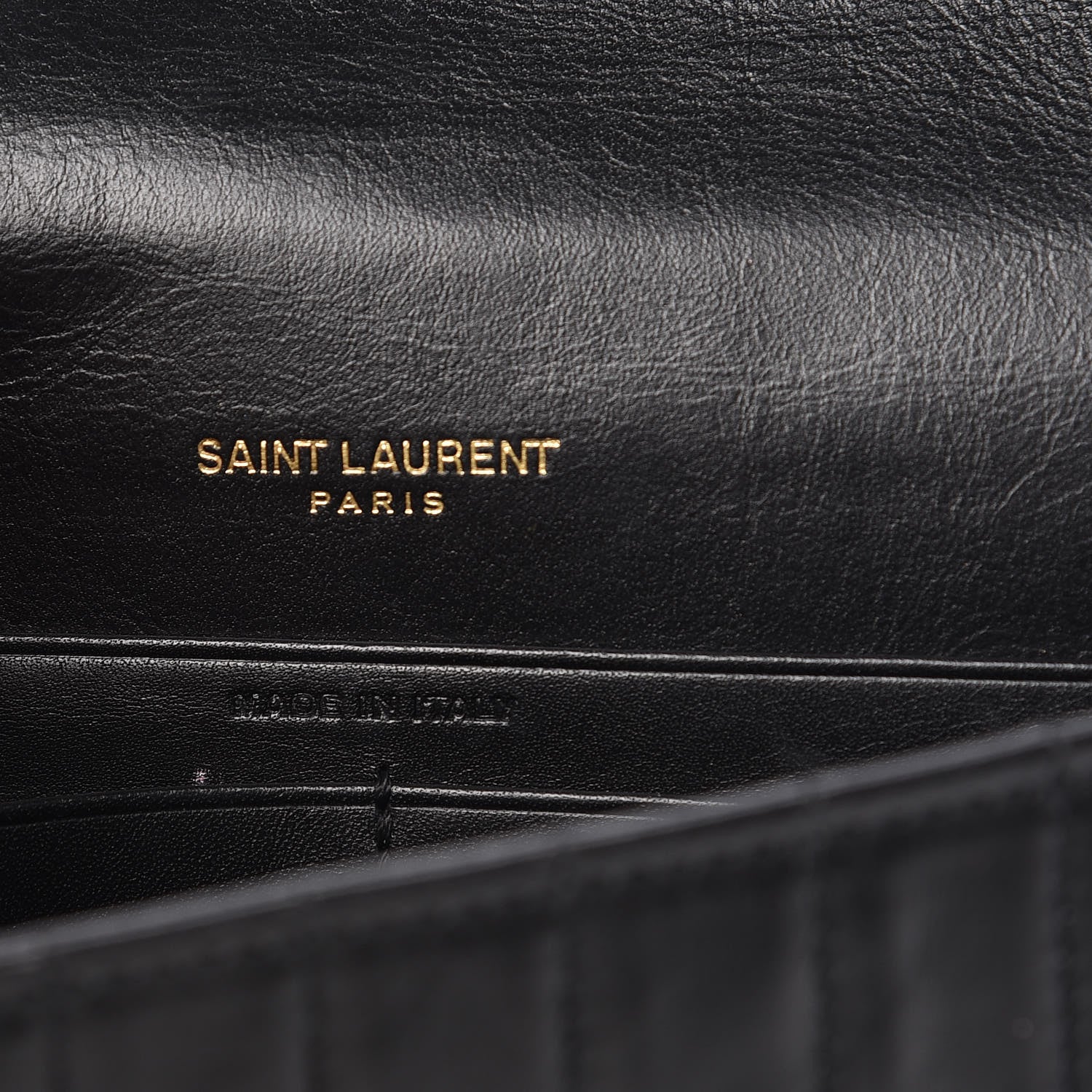 Saint Laurent Calfskin Matelasse Victoire Chain Wallet Black 6 of 10