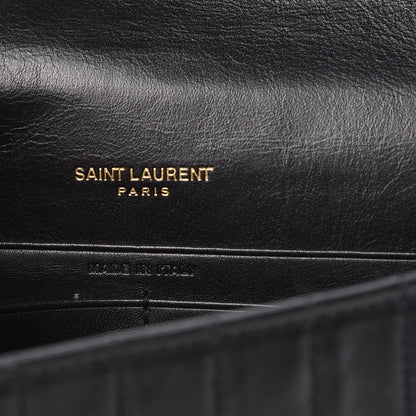 Saint Laurent Calfskin Matelasse Victoire Chain Wallet Black 6 of 10
