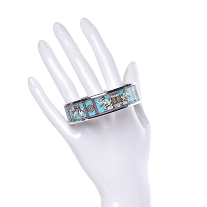 Hermes Enamel Printed Elephant Torana Wide Bracelet 65 2 of 5