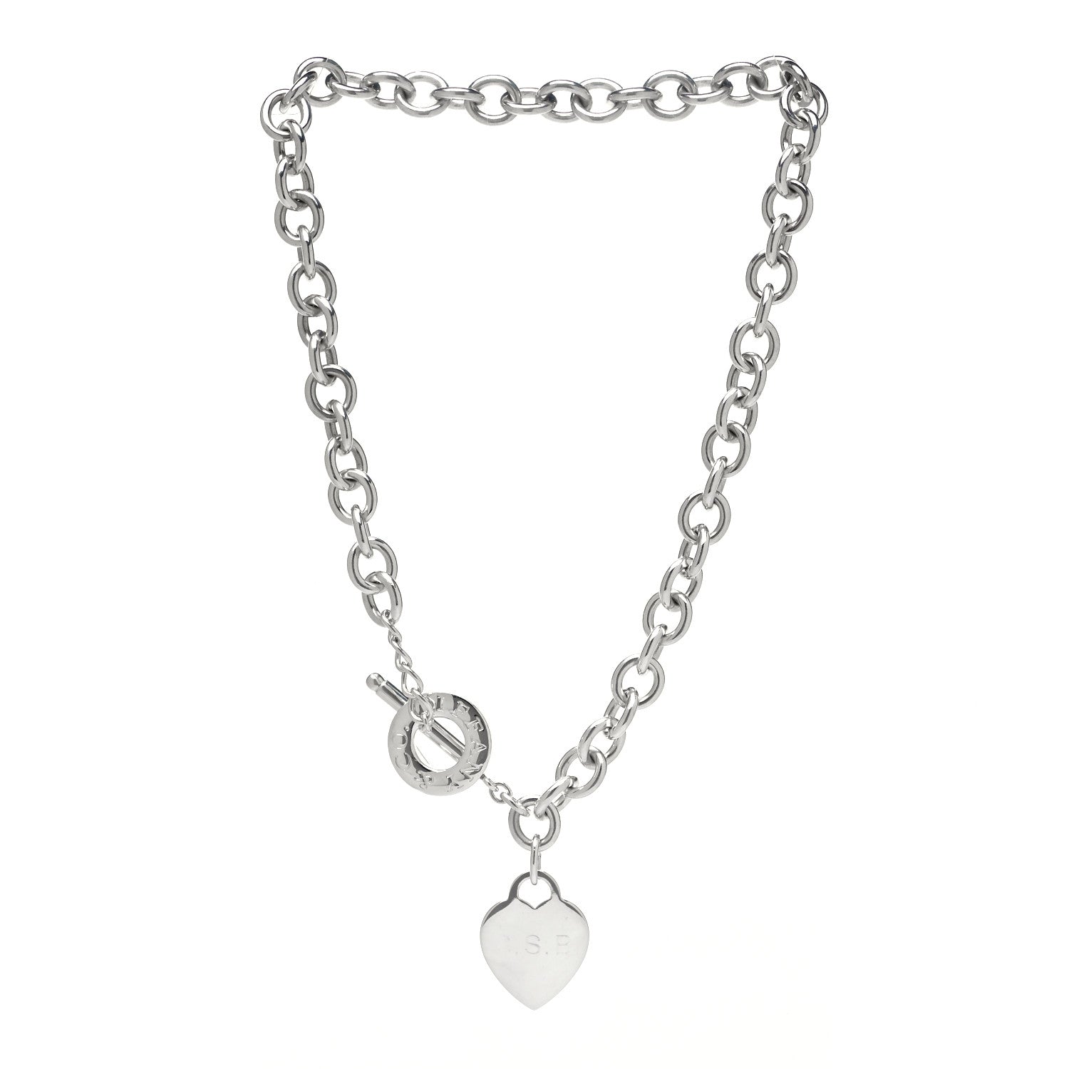 Tiffany Sterling Silver Heart Tag Toggle Necklace 2 of 6