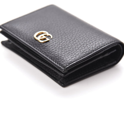 Gucci Pebbled Calfskin GG Marmont Card Case Black 7 of 10