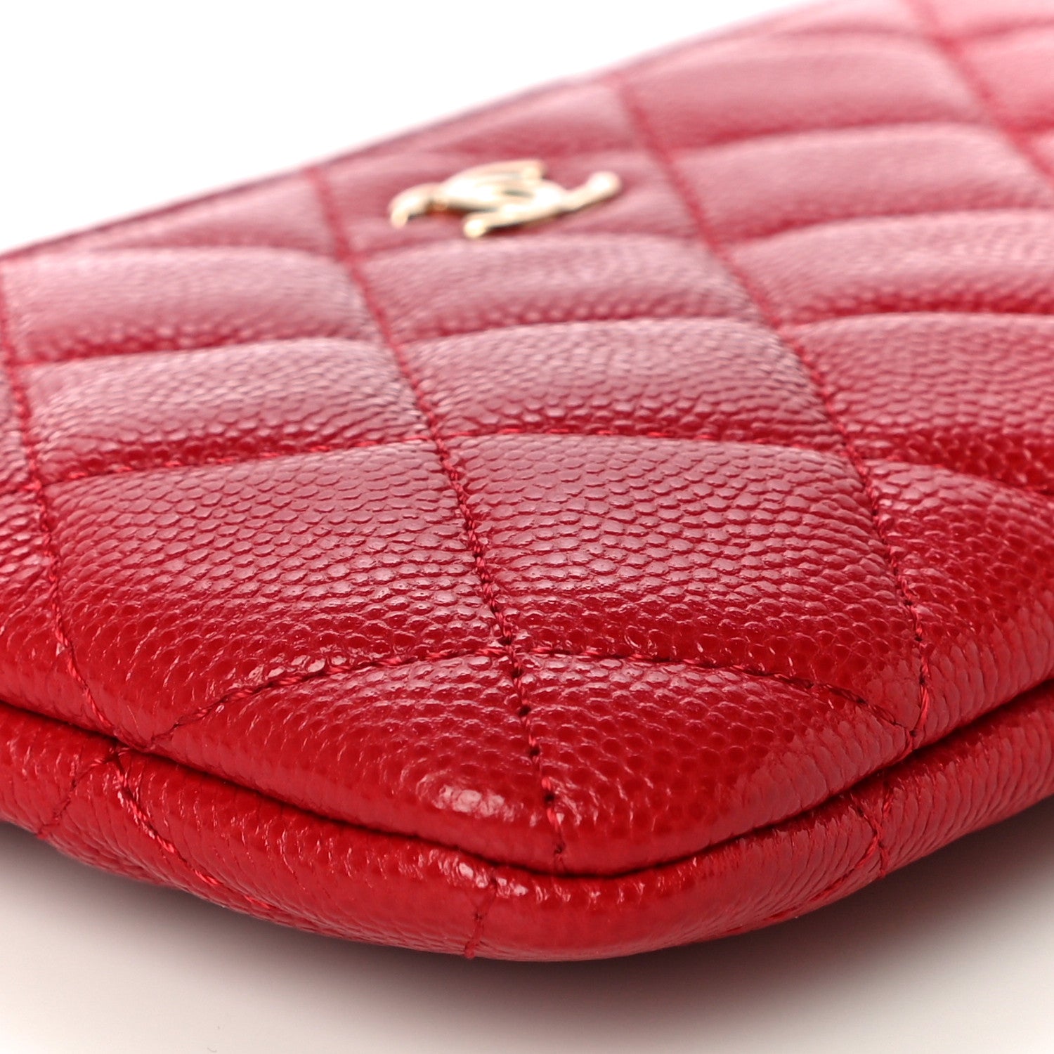 Chanel Caviar Quilted Small Cosmetic Case Red 10 of 12