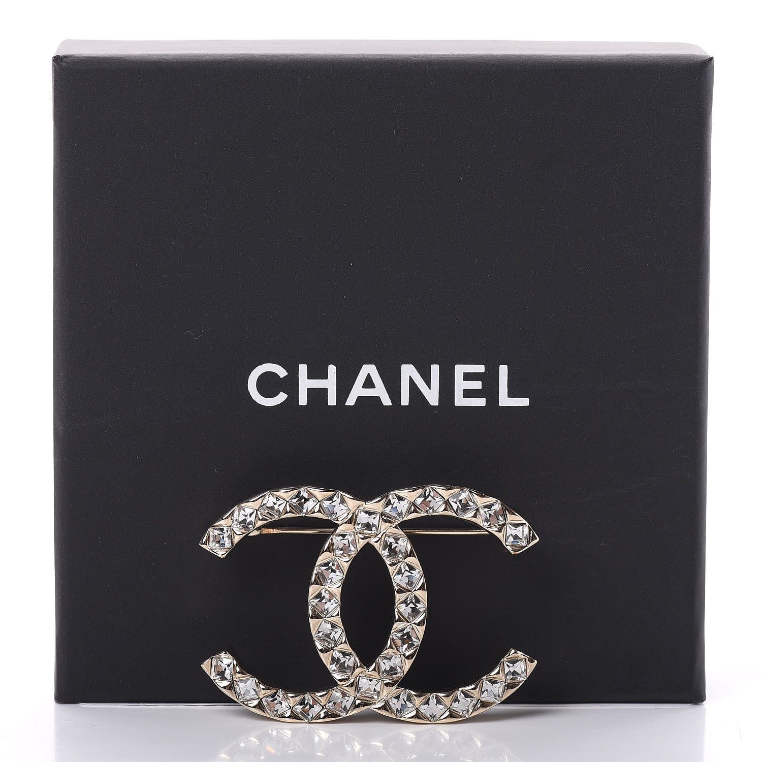 Chanel Baguette Crystal High Society CC Brooch Gold 5 of 5