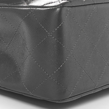 Chanel Caviar Quilted Jumbo Double Flap Dark Grey 9 of 10