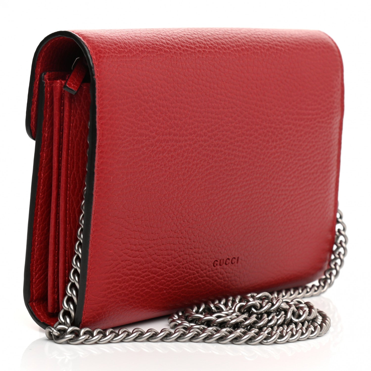 Gucci Calfskin Mini Dionysus Chain Wallet Hibiscus Red 3 of 10