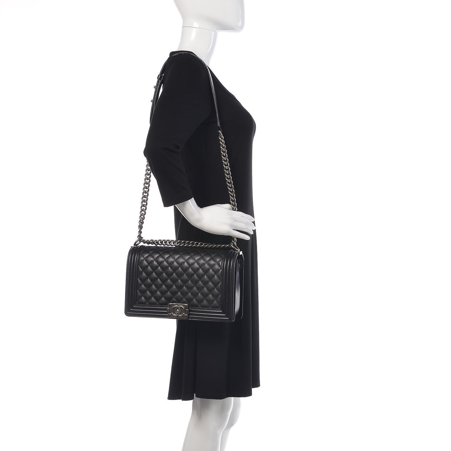 Caviar Quilted New Medium Boy Flap Black