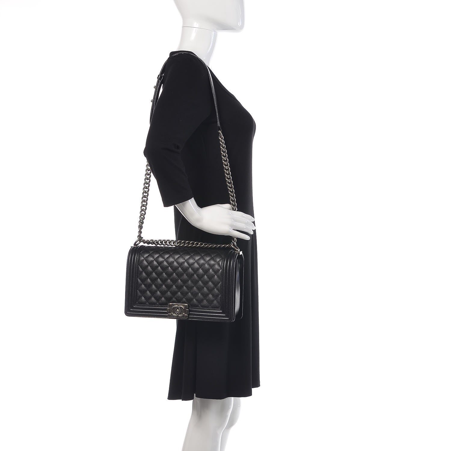 Chanel Caviar Quilted New Medium Boy Flap Black 2 of 16