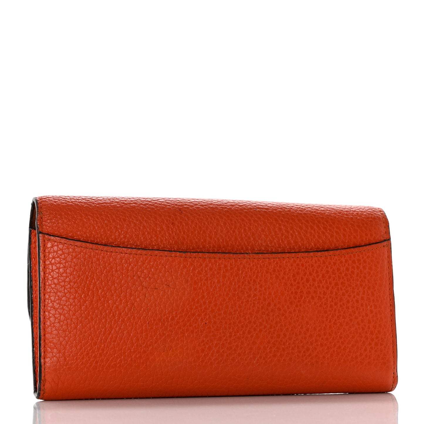 Taurillon Vivienne LV Long Wallet Clementine