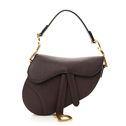Christian Dior Grained Calfskin Mini Saddle Bag Plum 1 of 12