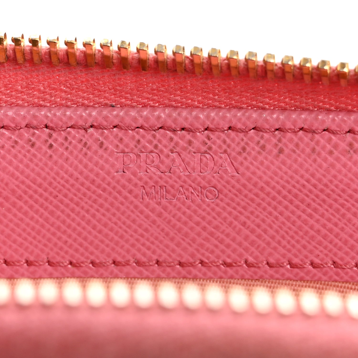 Prada Saffiano Metal Zip Around Wallet Begonia 6 of 14