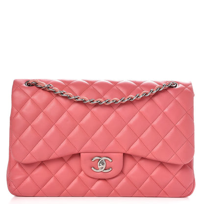 Chanel Lambskin Quilted Jumbo Double Flap Pink 1 of 9
