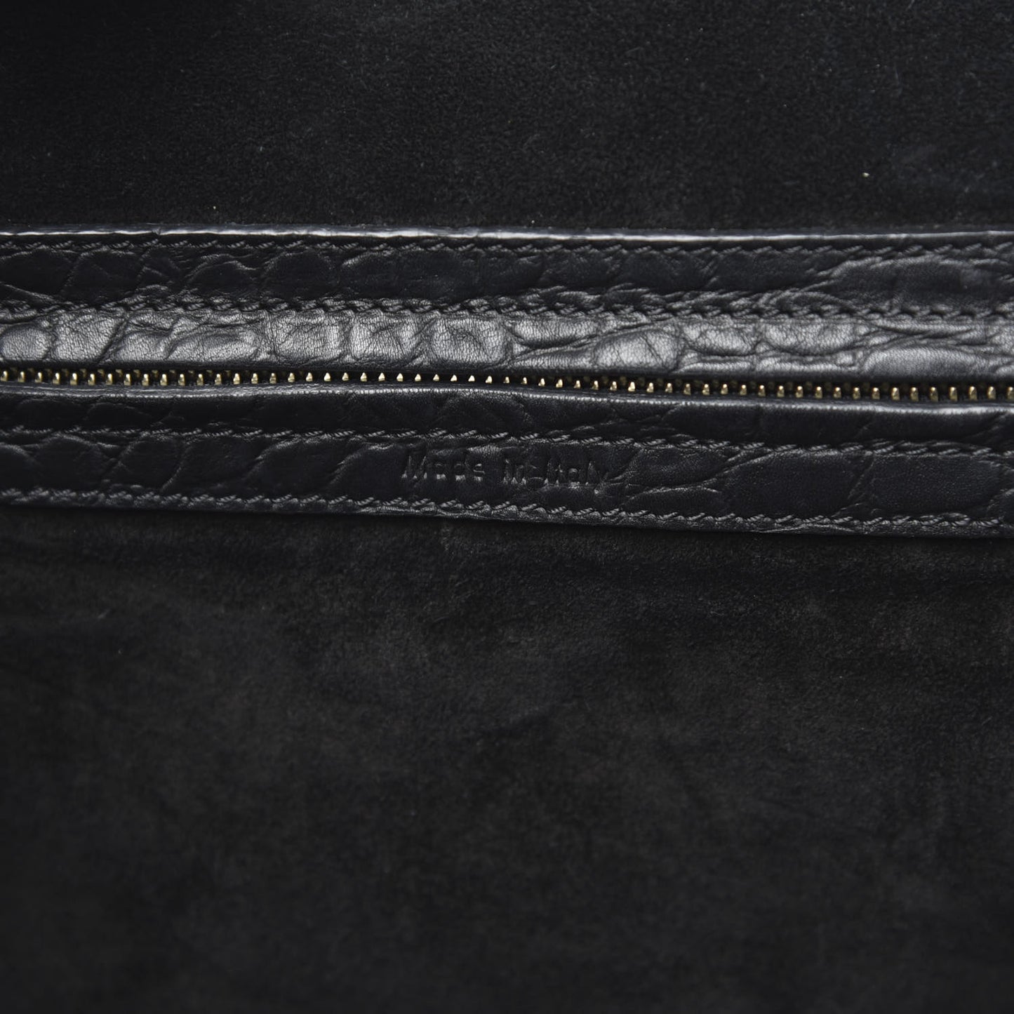 Crocodile Embossed Calfskin Medium Phantom Luggage Black