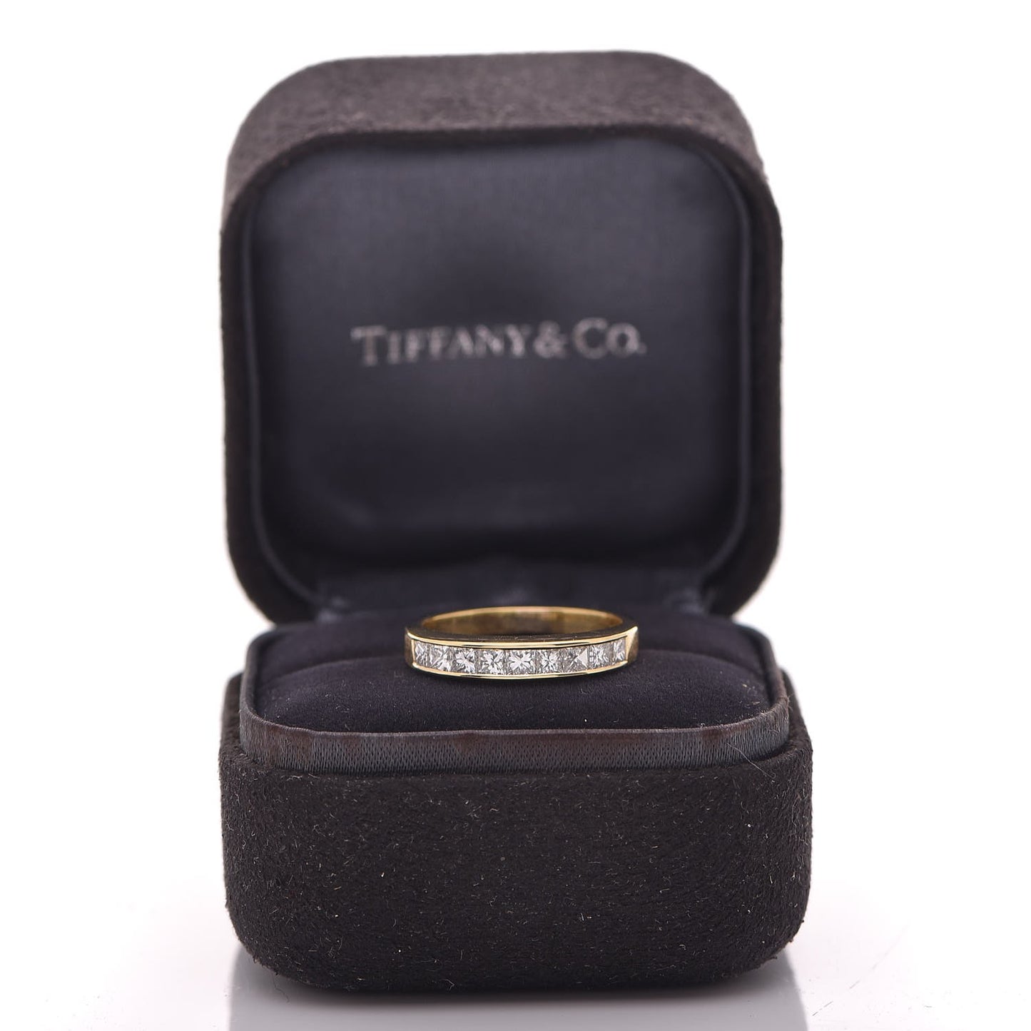18K Yellow Gold Diamond 3.5mm Half Circle Channel Set Band Ring 53 6.25