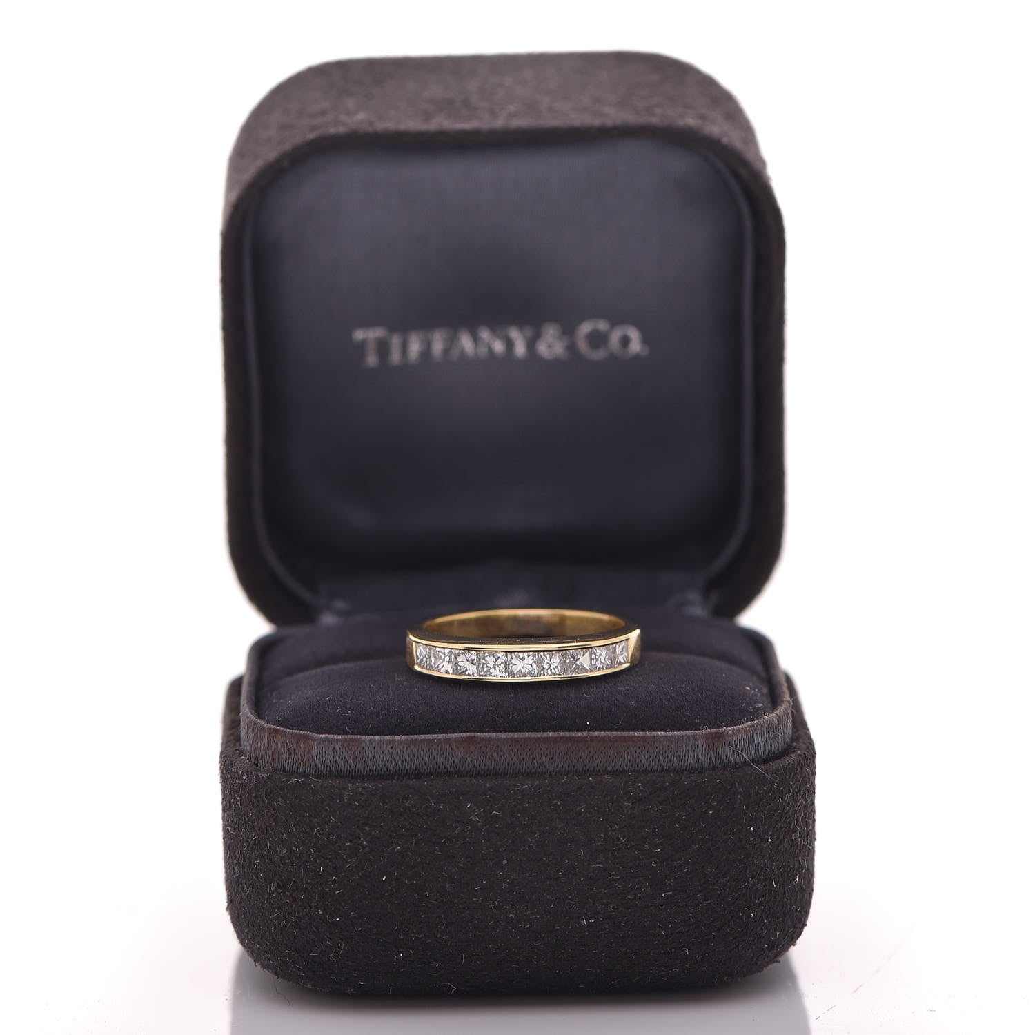 Tiffany 18K Yellow Gold Diamond 3.5mm Half Circle Channel Set Band Ring 53 6.25 13 of 13