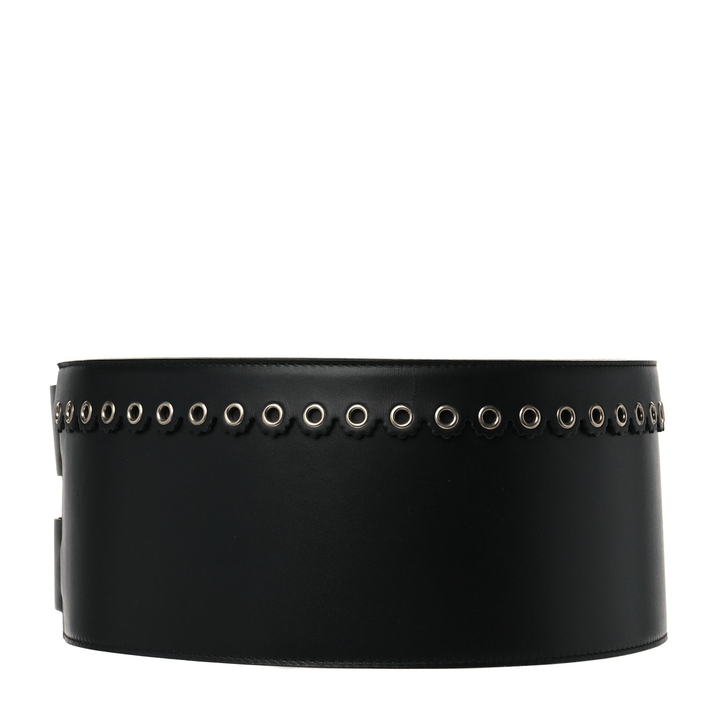Calfskin Grommet Saddle Belt 80 Black