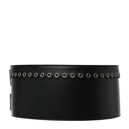 Christian Dior Calfskin Grommet Saddle Belt 80 Black 2 of 7