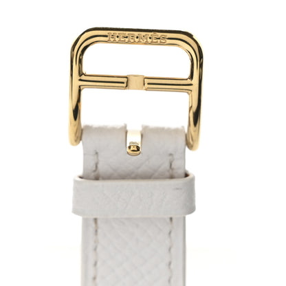 Hermes Epsom Heure H Hour Watch PM Strap White 5 of 5