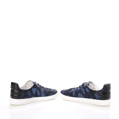 Louis Vuitton Mens Camouflage Front Row Low Top Sneakers 8.5 Blue 4 of 10