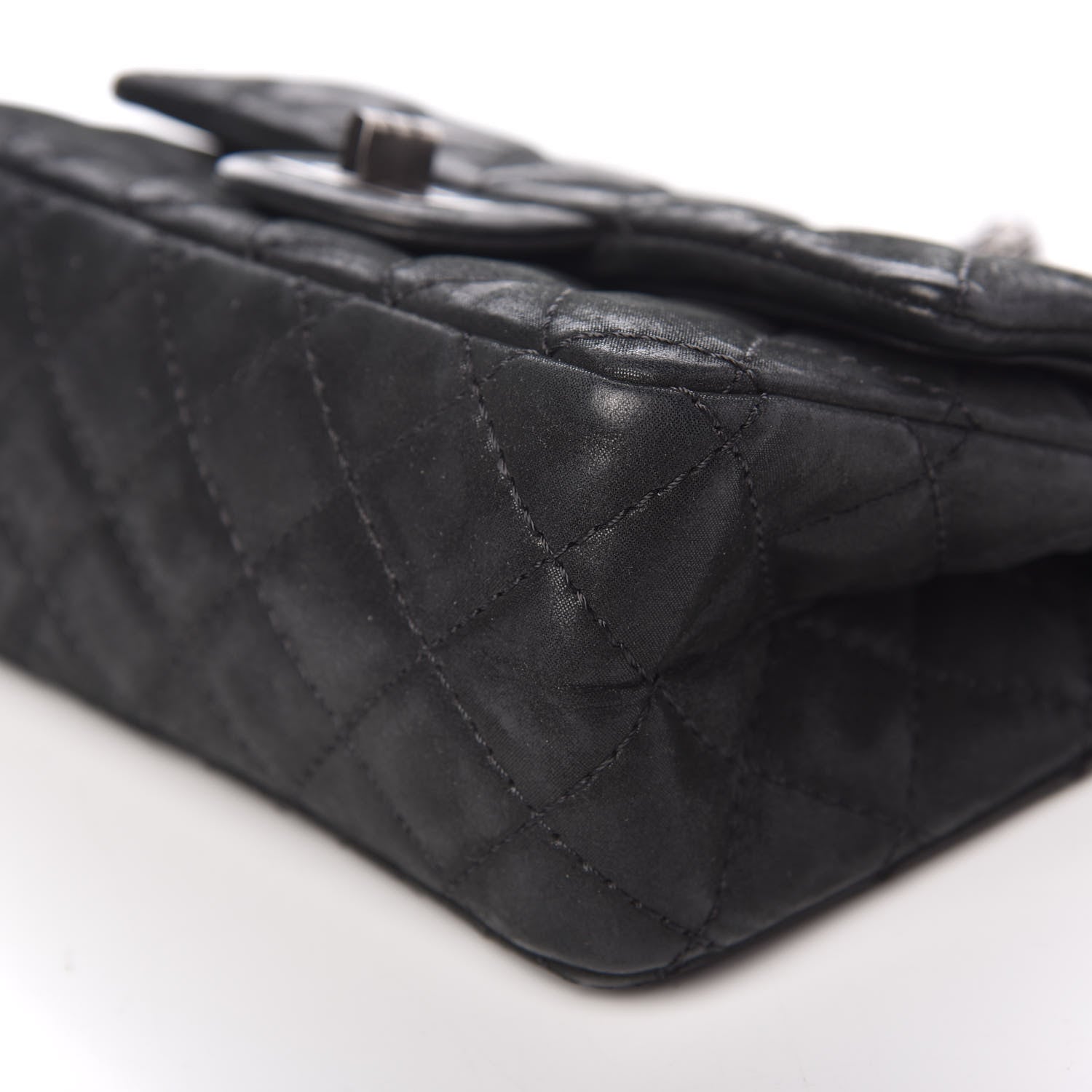 Chanel Iridescent Calfskin Quilted 2.55 Reissue 224 Flap Black 9 of 10