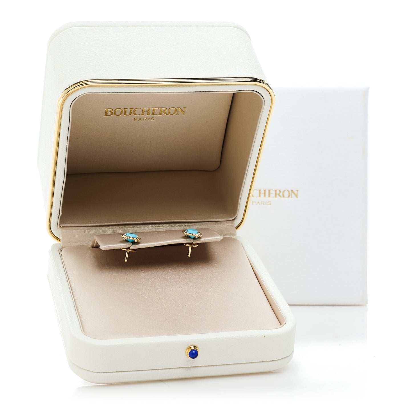 18K Yellow Gold Turquoise Serpent Boheme Stud Earrings