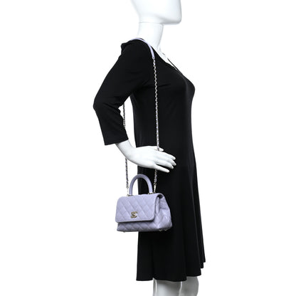 Chanel Caviar Quilted Extra Mini Coco Handle Flap Light Purple 2 of 10