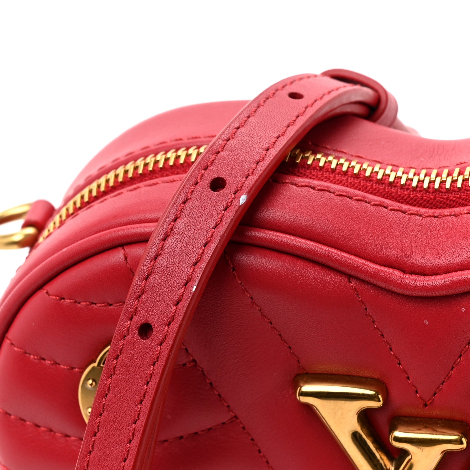 Louis Vuitton LOUIS VUITTON Calfskin Embellished New Wave Love Lock Heart Bag Ecarlate 10 of 11