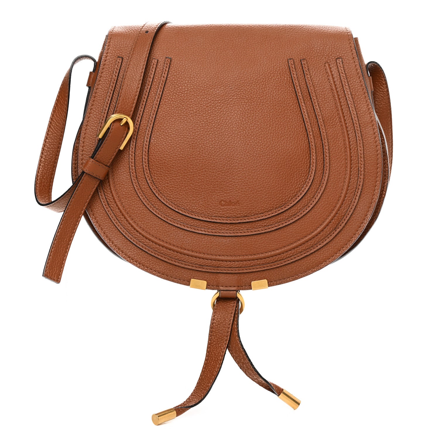 Chloe Calfskin Medium Marcie Round Crossbody Bag Tan 1 of 11