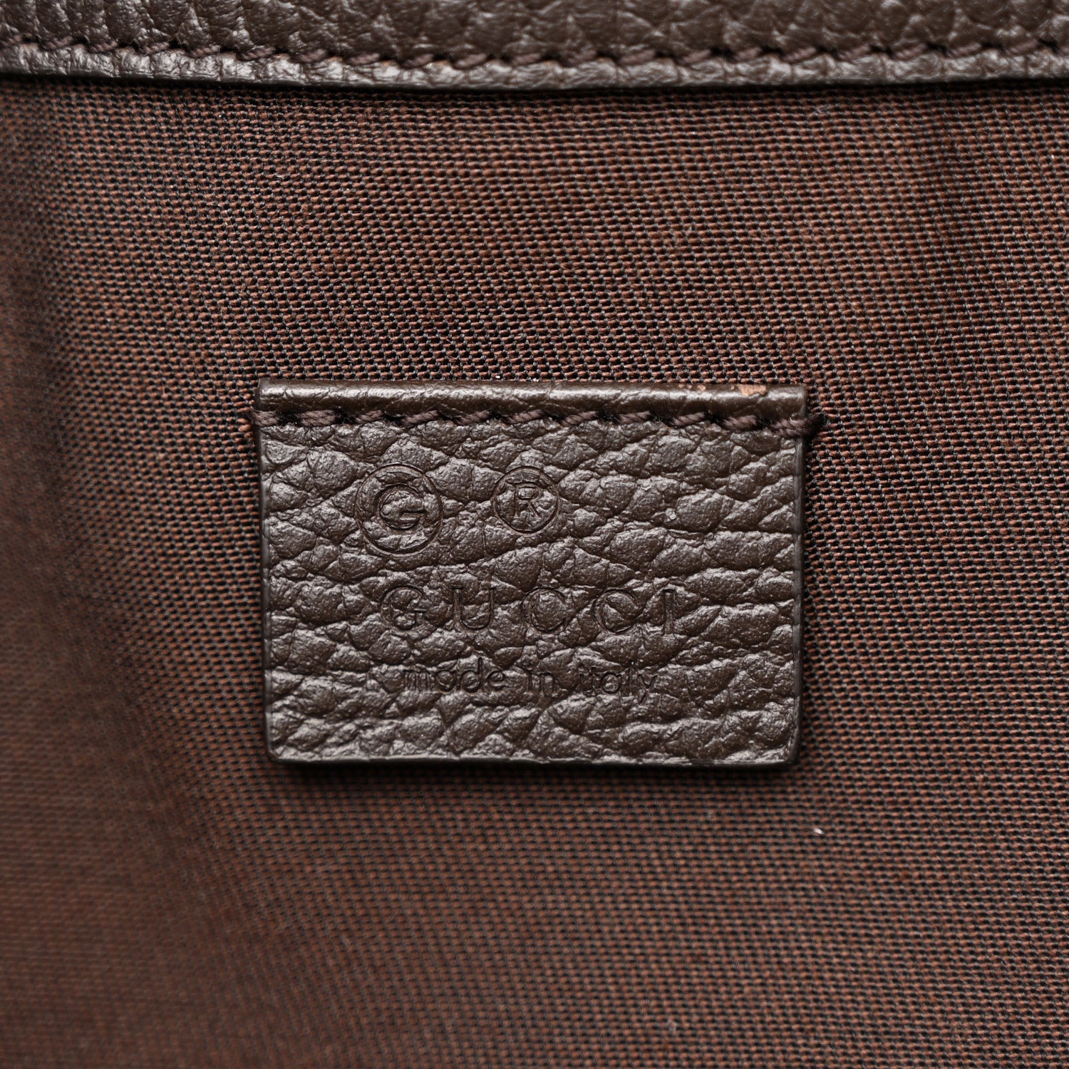 Gucci Monogram Dollar Calfskin O Drawstring Backpack Beige Ebony Testa di Moro Dark Chocolate 6 of 10