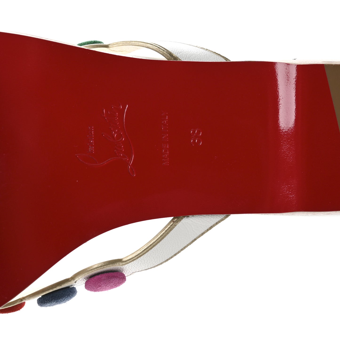 Kid Suede Smarta Flat Sandals 38 White Multicolor