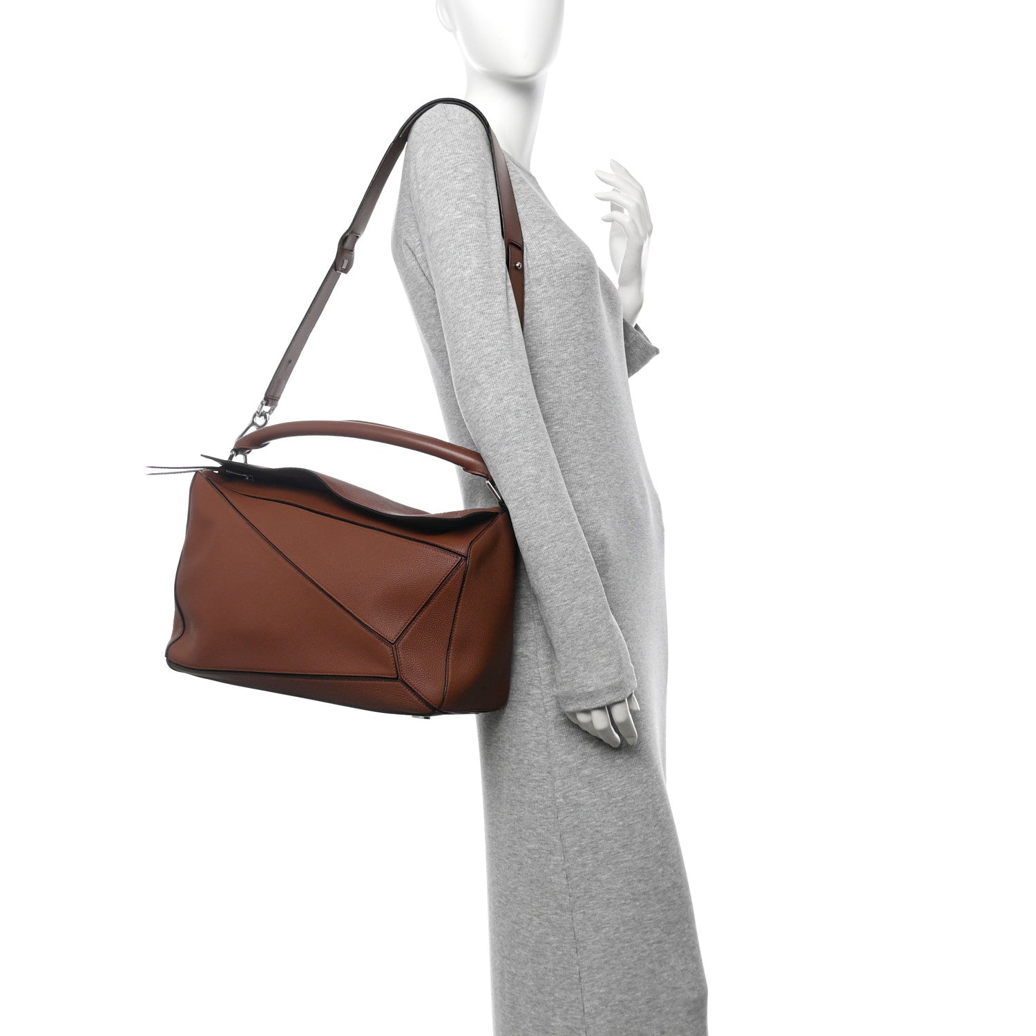 Loewe Grained Calfskin Large Puzzle Bag Brown 2 of 11