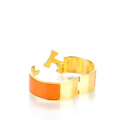 Hermes Enamel Wide Clic Clac H Bracelet PM Orange 3 of 4
