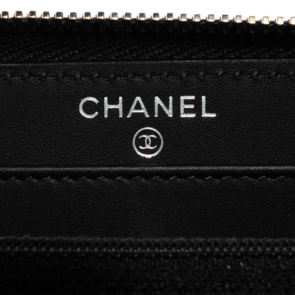 Chanel Patent Quilted Large Gusset Zip Around Wallet Black 5 of 9