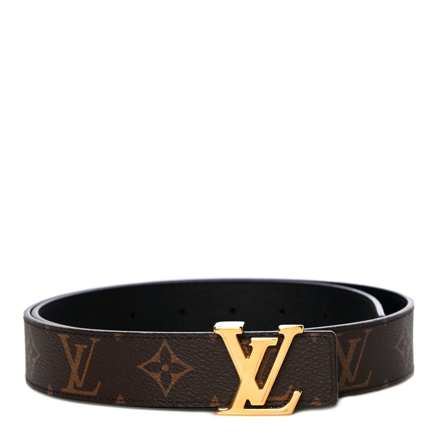 Louis Vuitton Calfskin Monogram 30mm LV Initiales Reversible Belt 80 32 Black 1 of 7