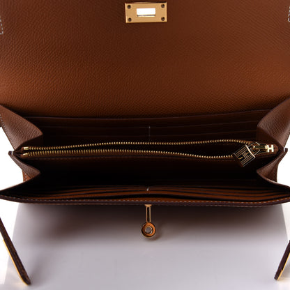 Hermes Epsom Kelly Longue Wallet Gold 5 of 8