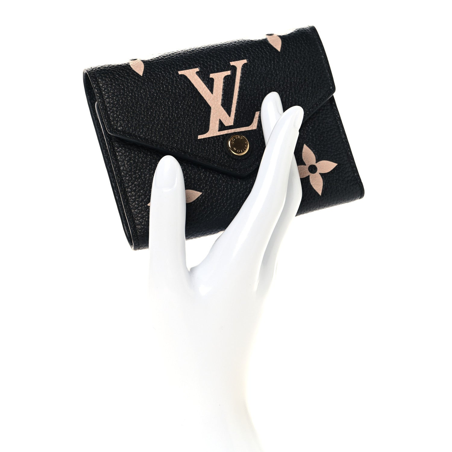 Louis Vuitton Empreinte Monogram Giant Victorine Wallet Black Beige 2 of 6