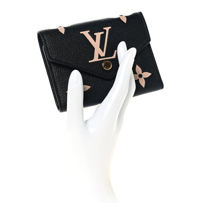 Louis Vuitton Empreinte Monogram Giant Victorine Wallet Black Beige 2 of 6