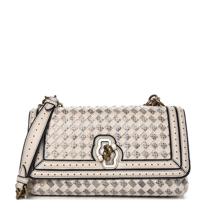 Bottega Veneta Nappa Ayers Intrecciato Checker Olimpia Knot Bag Mist Black 1 of 8