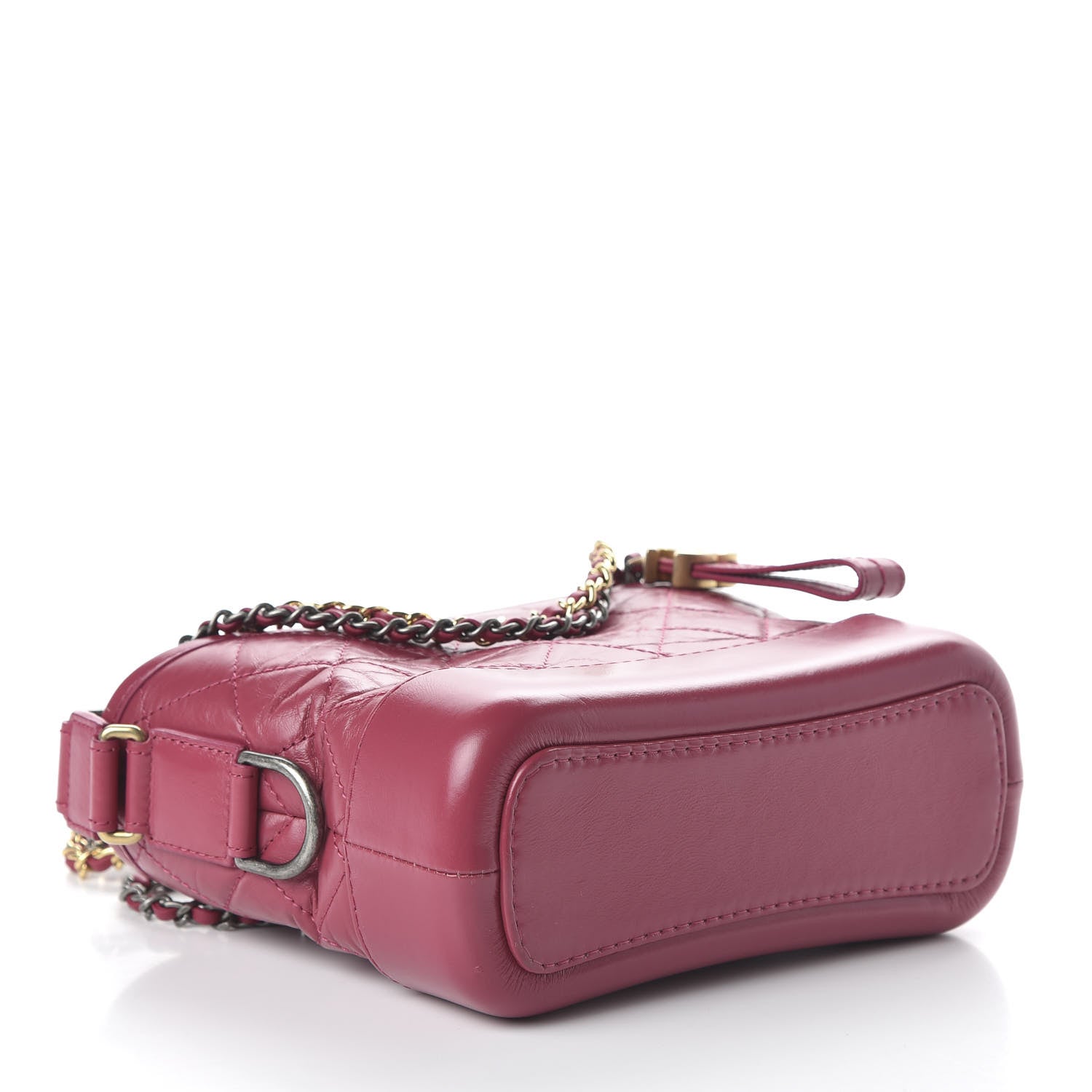 Chanel Aged Calfskin Quilted Small Gabrielle Hobo Dark Pink 4 of 10
