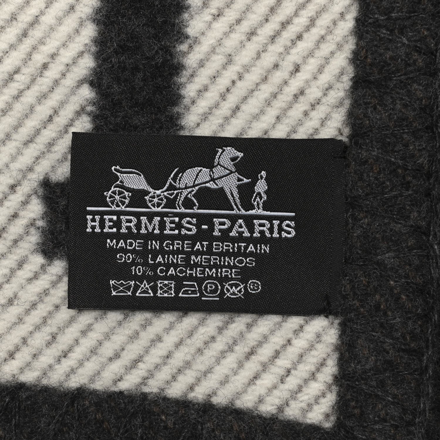 Hermes Wool Cashmere Avalon Blanket Ecru Gris Fonce 3 of 3