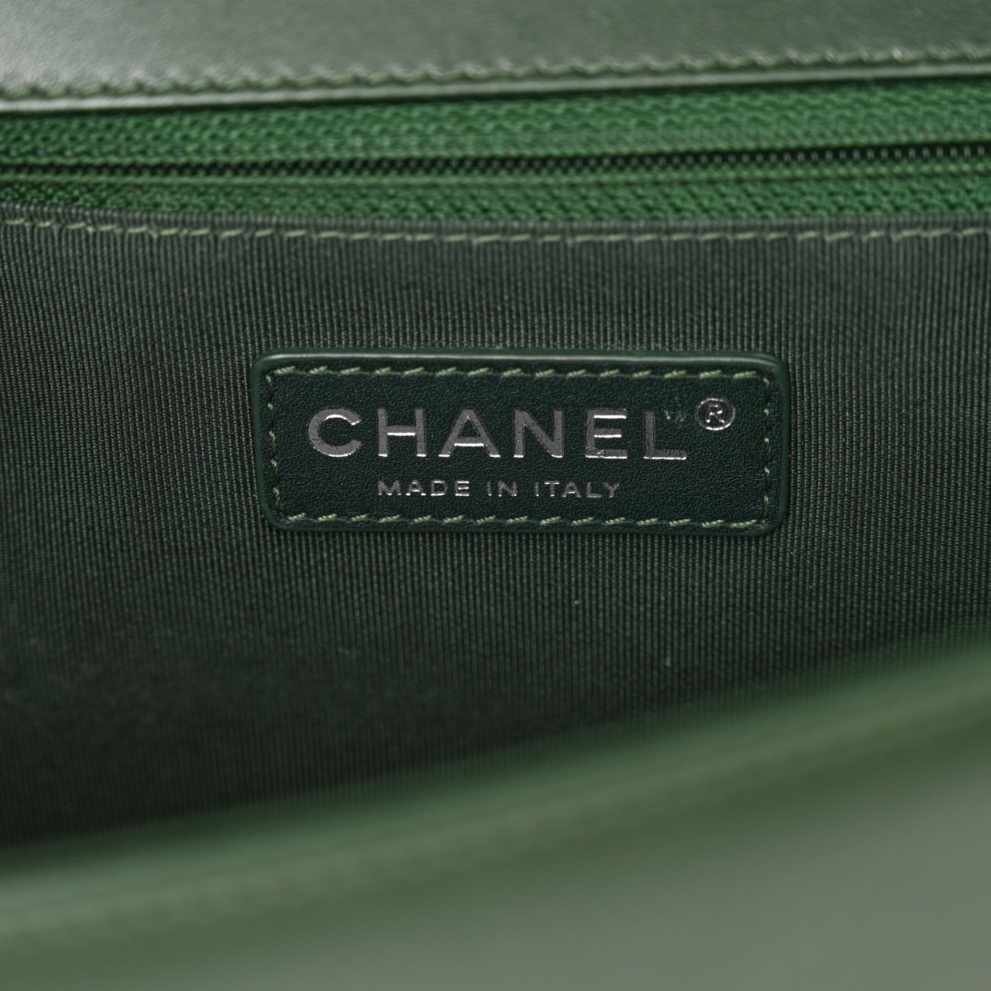 Lambskin Quilted New Medium Boy Flap Dark Green