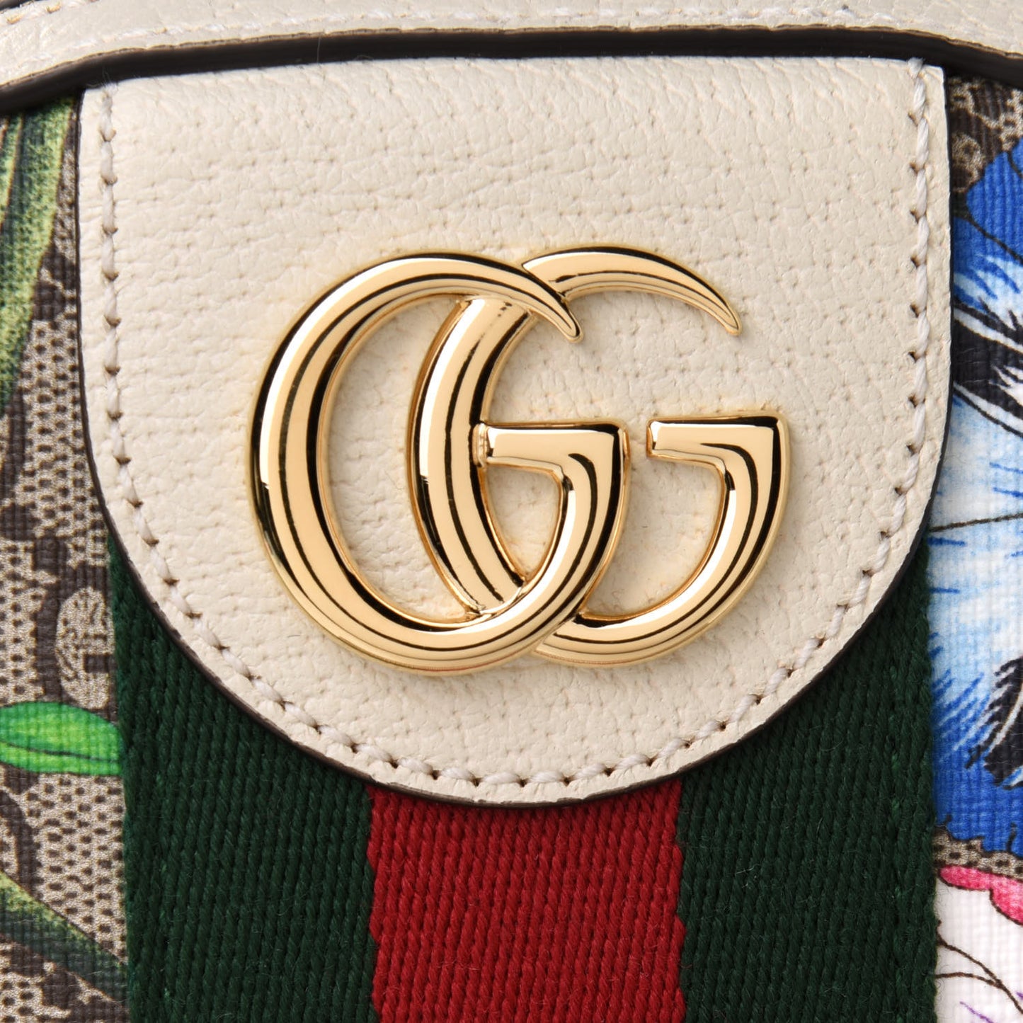 GG Supreme Monogram Flora Web Small Ophidia Day Backpack White
