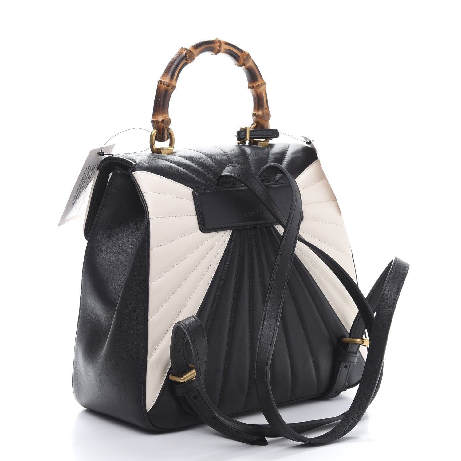 Gucci Calfskin Bamboo Trapuntata Queen Margaret Backpack Mystic White Black 2 of 12