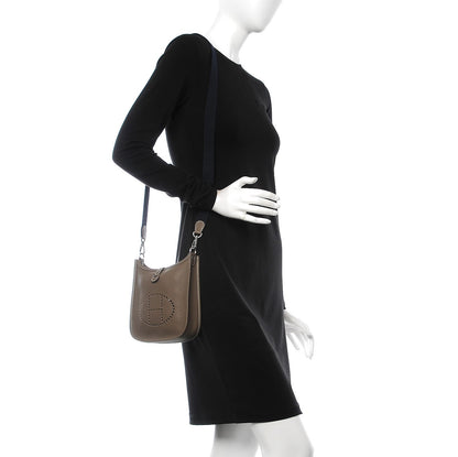 Hermes Taurillon Clemence Amazone Evelyne TPM Etoupe Bleu Indigo 2 of 8
